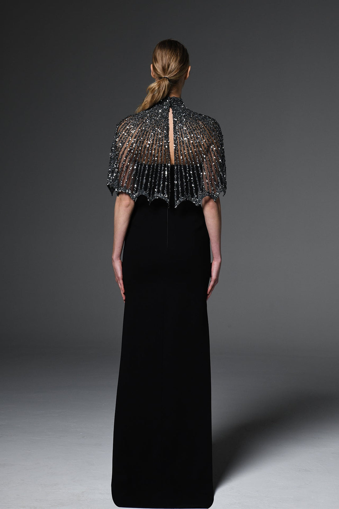 black bolero for evening dress Embroidered Bolero Evening Dress Ivory / Silver / US 22
