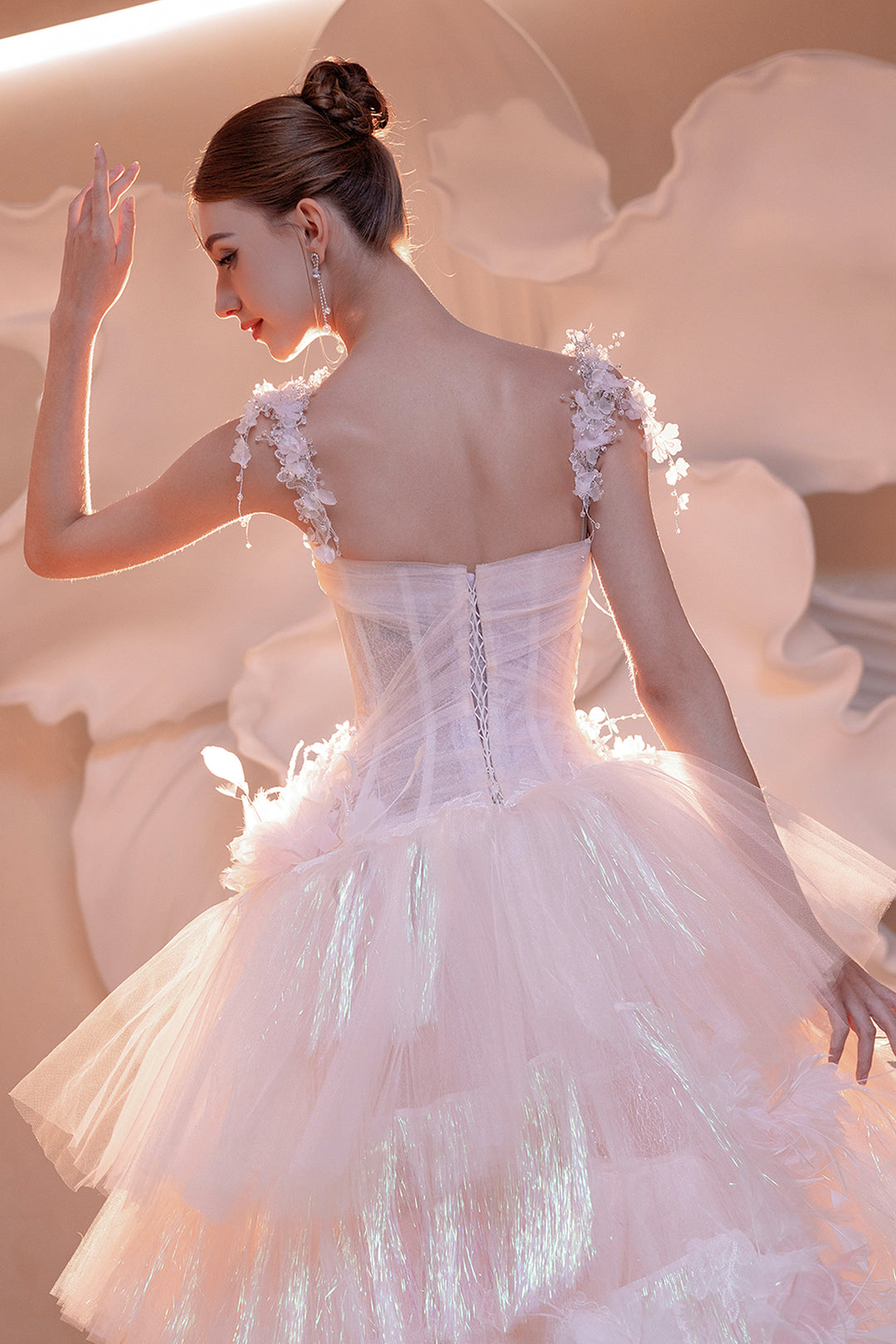 Ruffled Tulle A-Line Dress