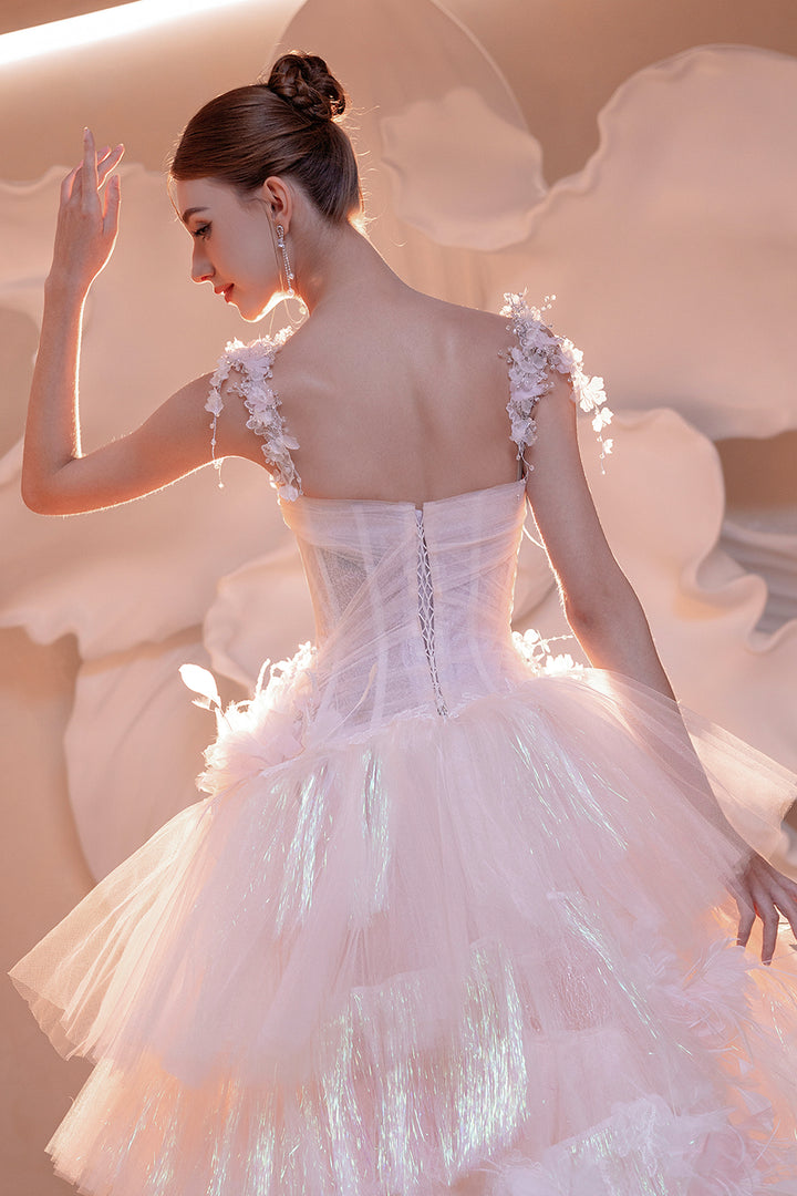 Ruffled Tulle A-Line Dress