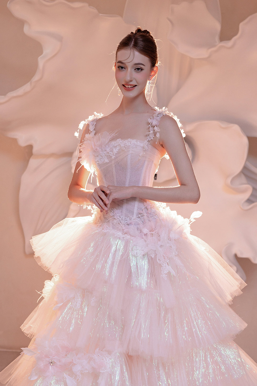 Ruffled Tulle A-Line Dress