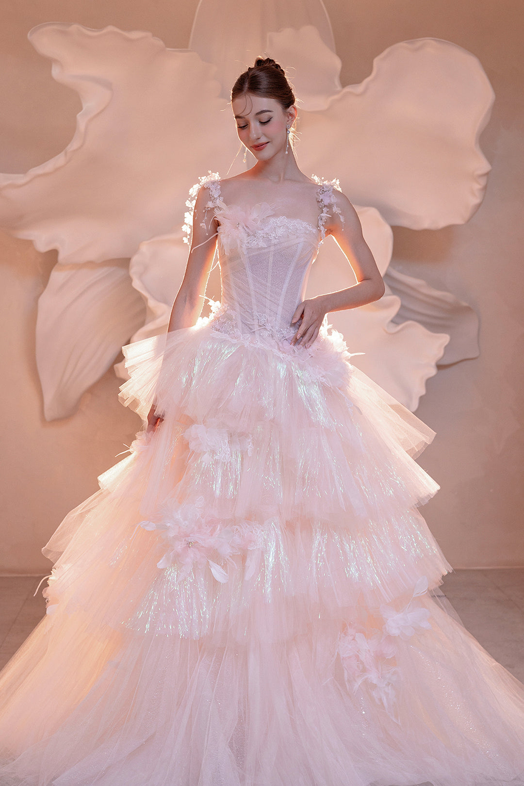 Ruffled Tulle A-Line Dress