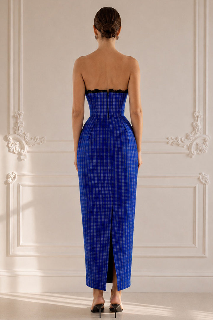 Structured Strapless Mid-Length Gown