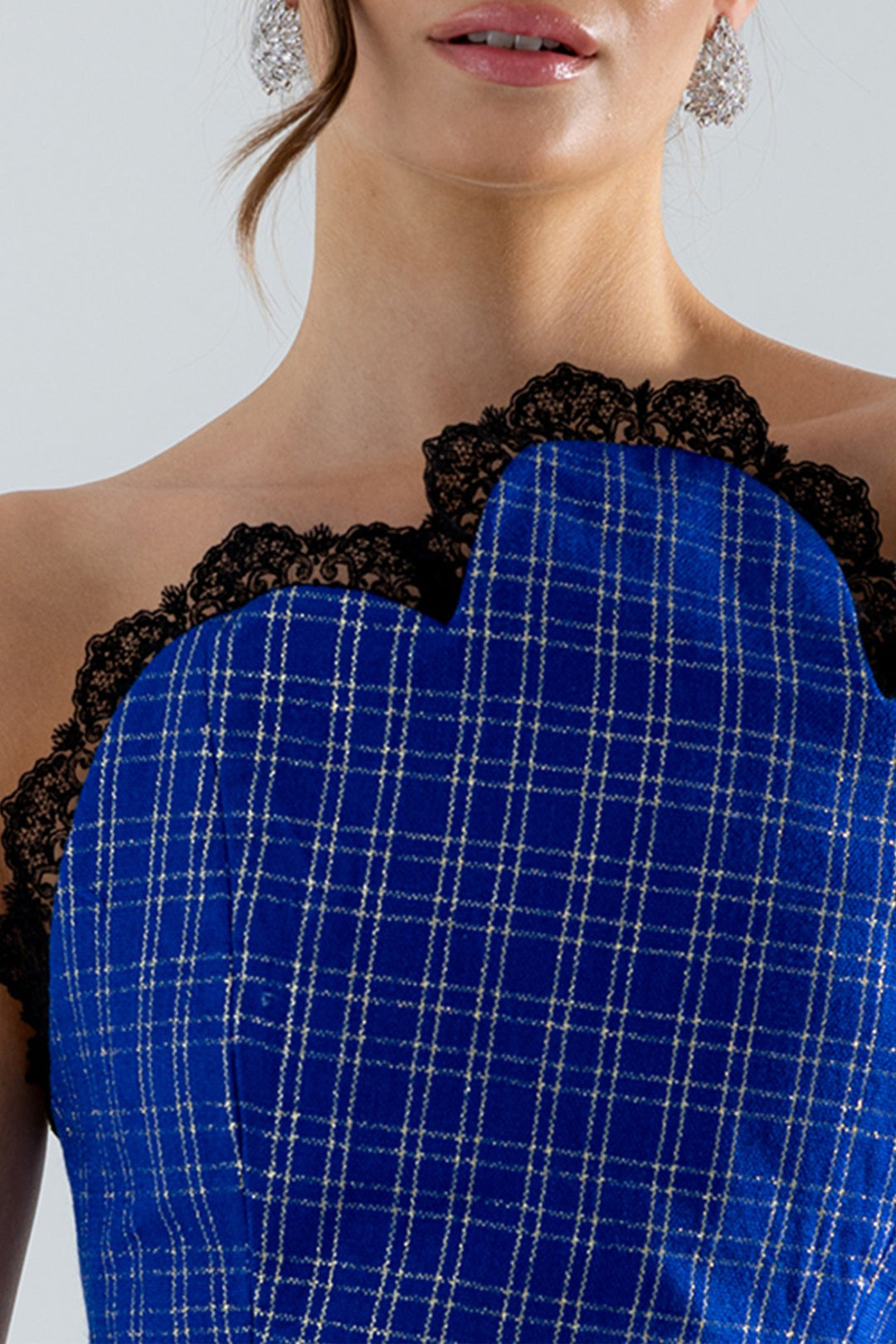 Structured Strapless Mid-Length Gown