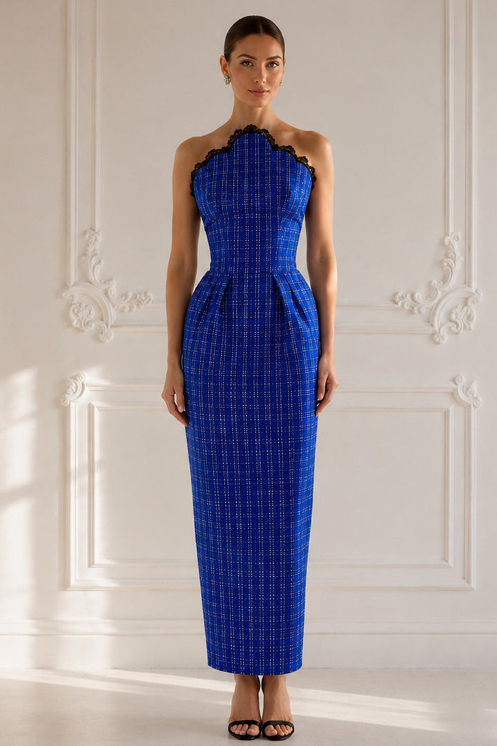 Structured Strapless Mid-Length Gown