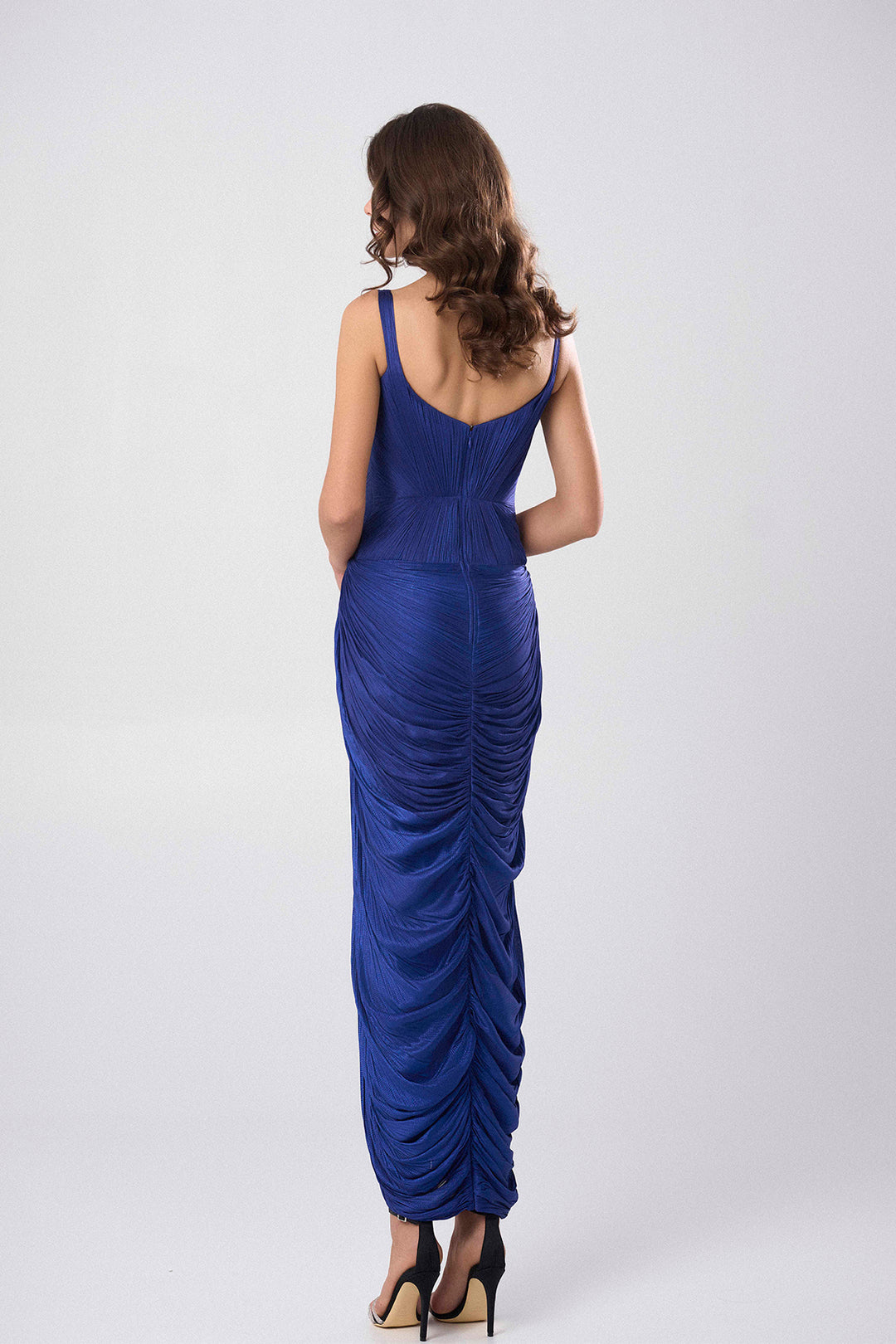 Lace-Embellished Fitted Dress with Slit