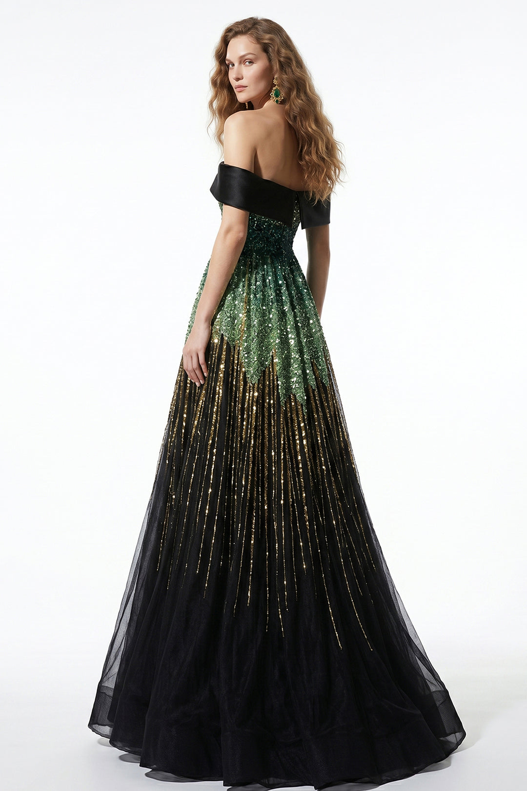 Tulle Off-Shoulder Long Dress