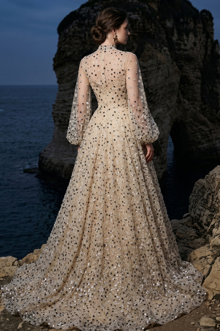 Beaded Dress with Papillon