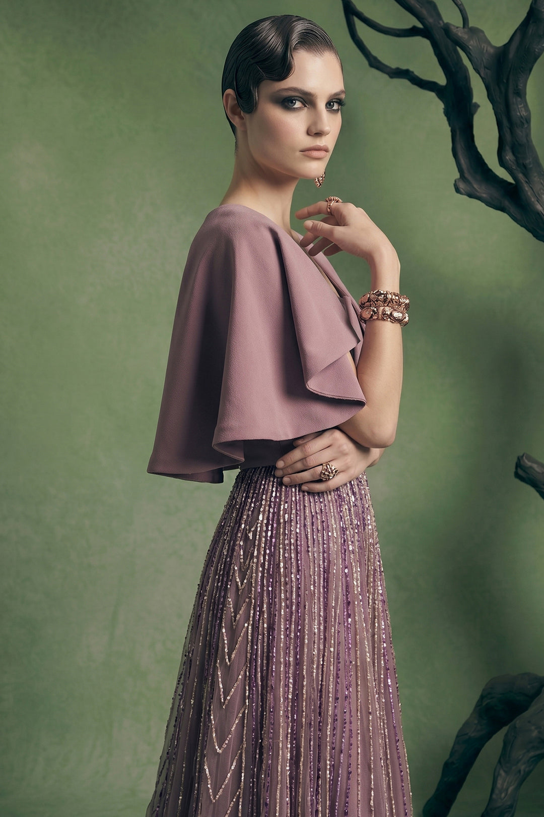 Tailored A-Line Dress with Notched Square Neckline