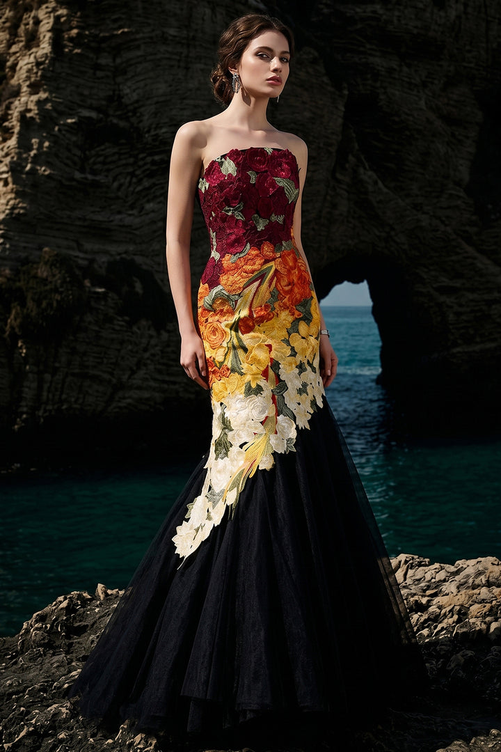Mermaid Bodice with Floral Appliqué