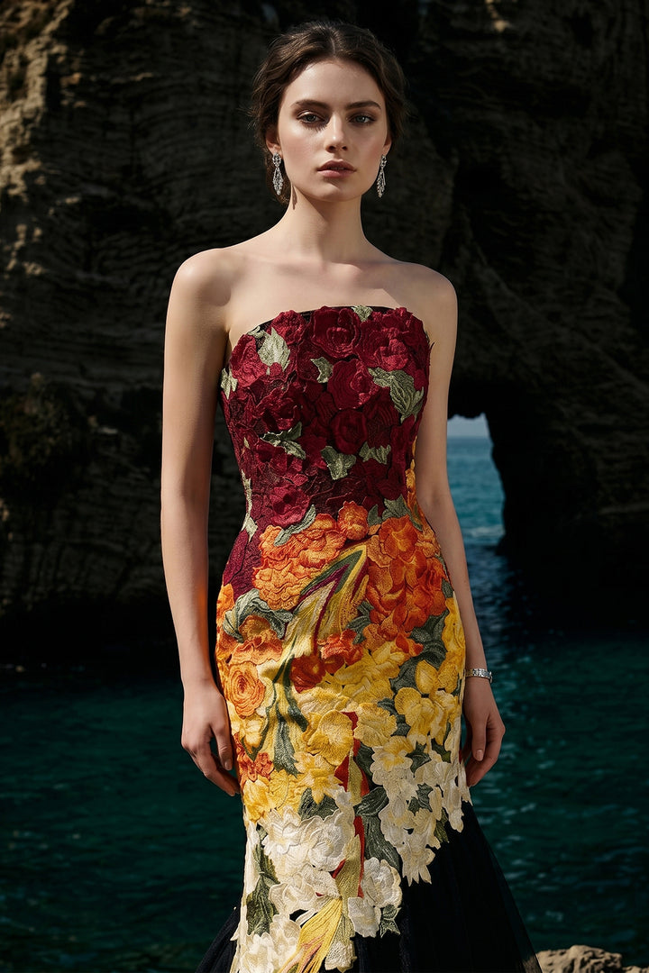 Mermaid Bodice with Floral Appliqué