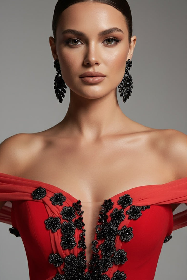 Velvet Sculpted Dress with Cape