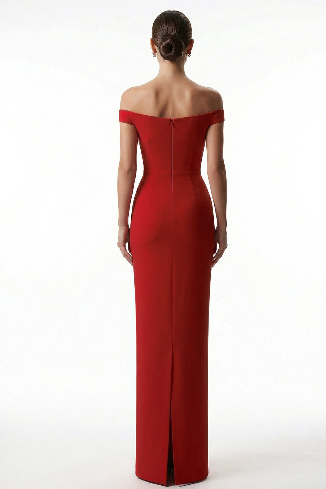 Sculptural Off-The-Shoulder with Column Dress