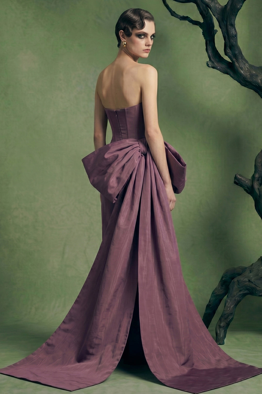 Strapless Column Dress with Straight Neckline