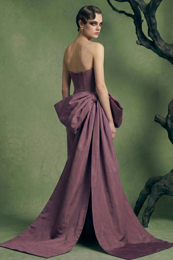 Strapless Column Dress with Straight Neckline