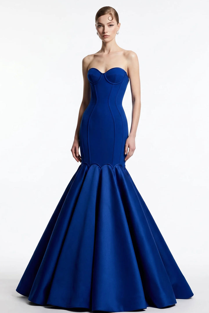 Satin Puff Sleeve with Mermaid Dress