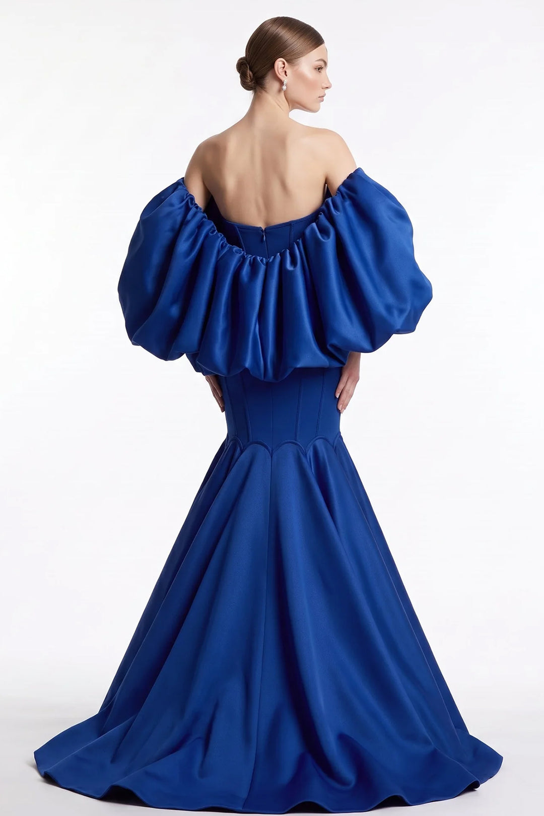 Satin Puff Sleeve with Mermaid Dress