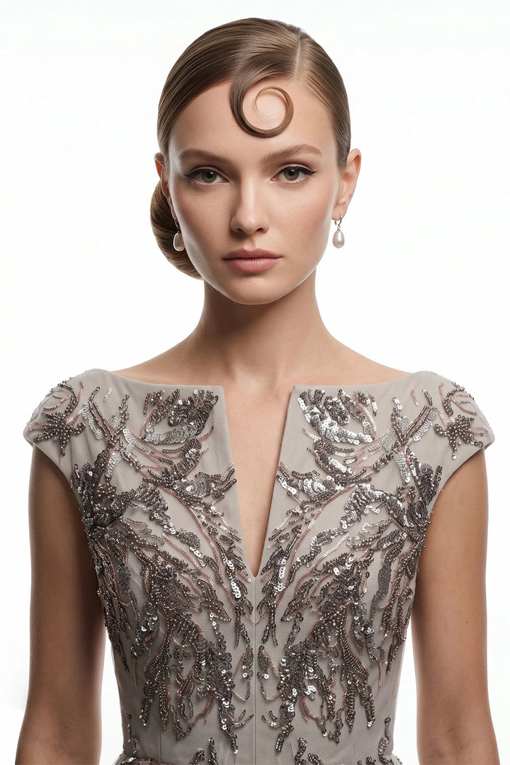 Botanical Beaded with A-Line Dress