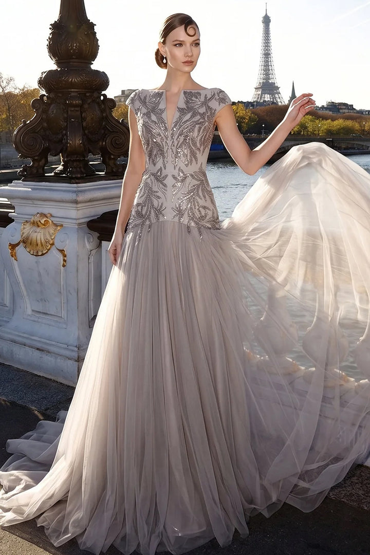 Botanical Beaded with A-Line Dress