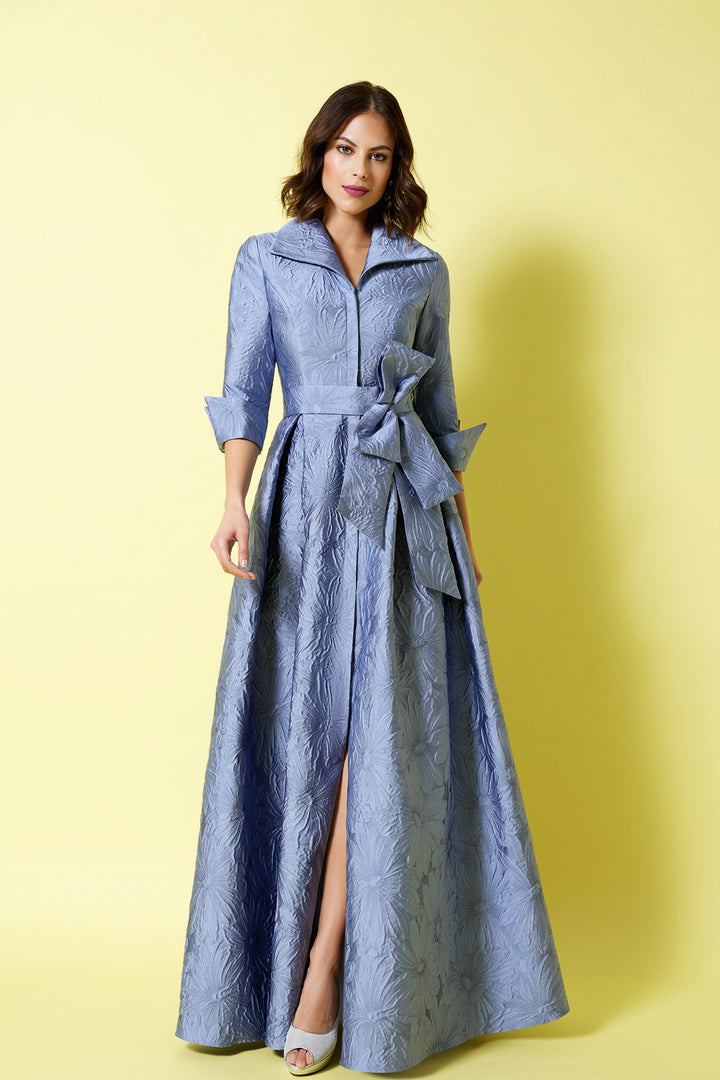 Brocade Shirtdress with Bow Belt