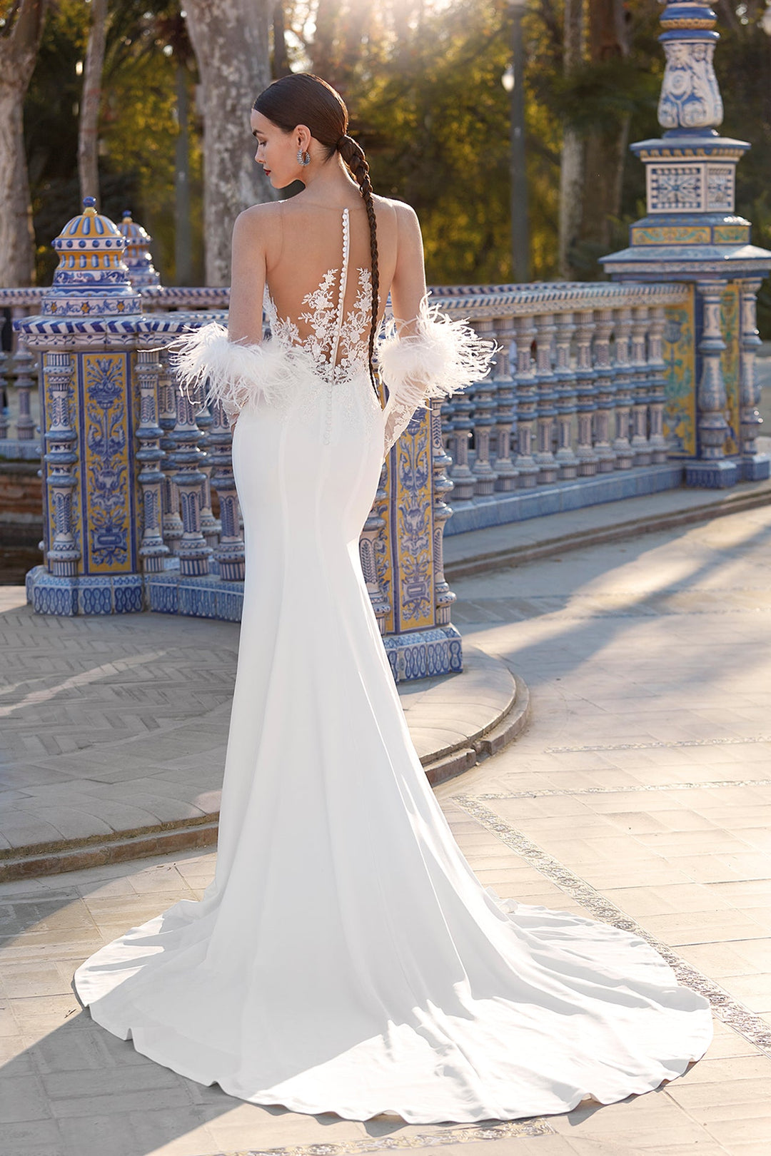 Off-White Mermaid Long Wedding Dress