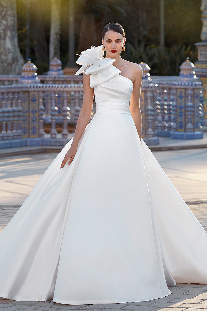 Off-White Mikado Wedding Dress