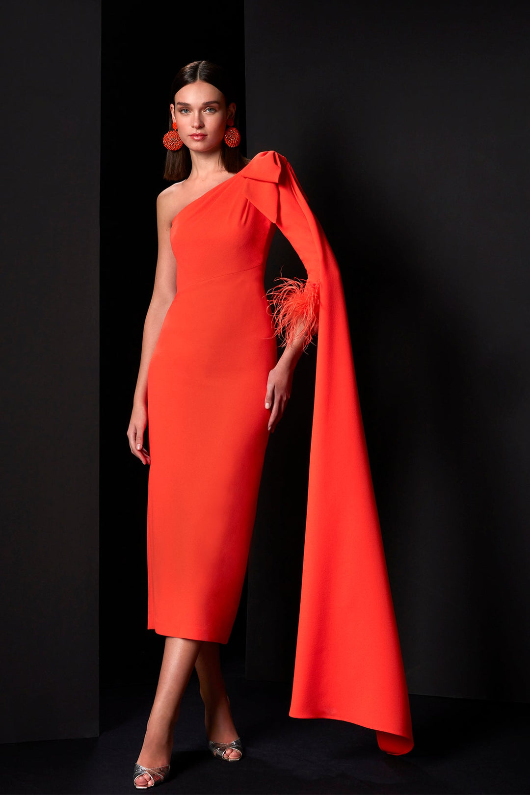 one shoulder flowing dress Hinvhai Women's One Shoulder Ruched Satin Maxi Dress, Solid High Side Slit Slimming Flowy Midi Long Date Night Dress Wine L(l), Size: Large, Red