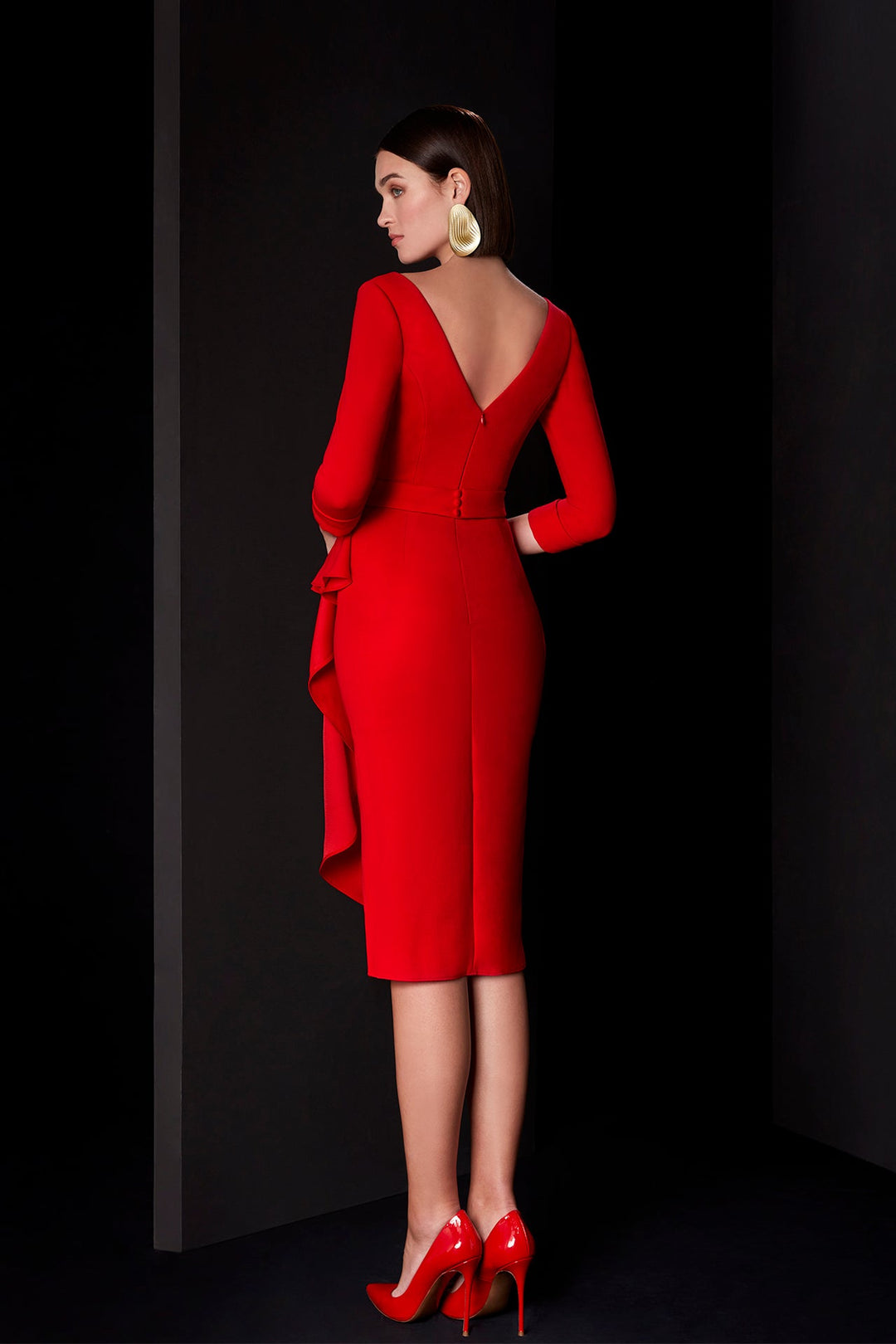 Red Knee-Length Dress