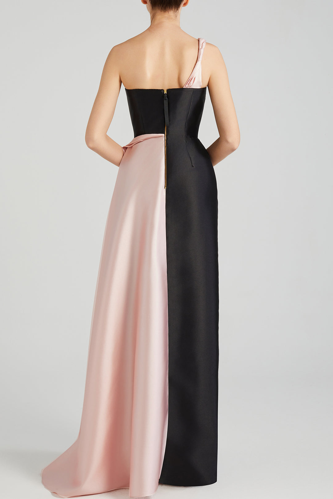 Sash-Tailed Taffeta Dress