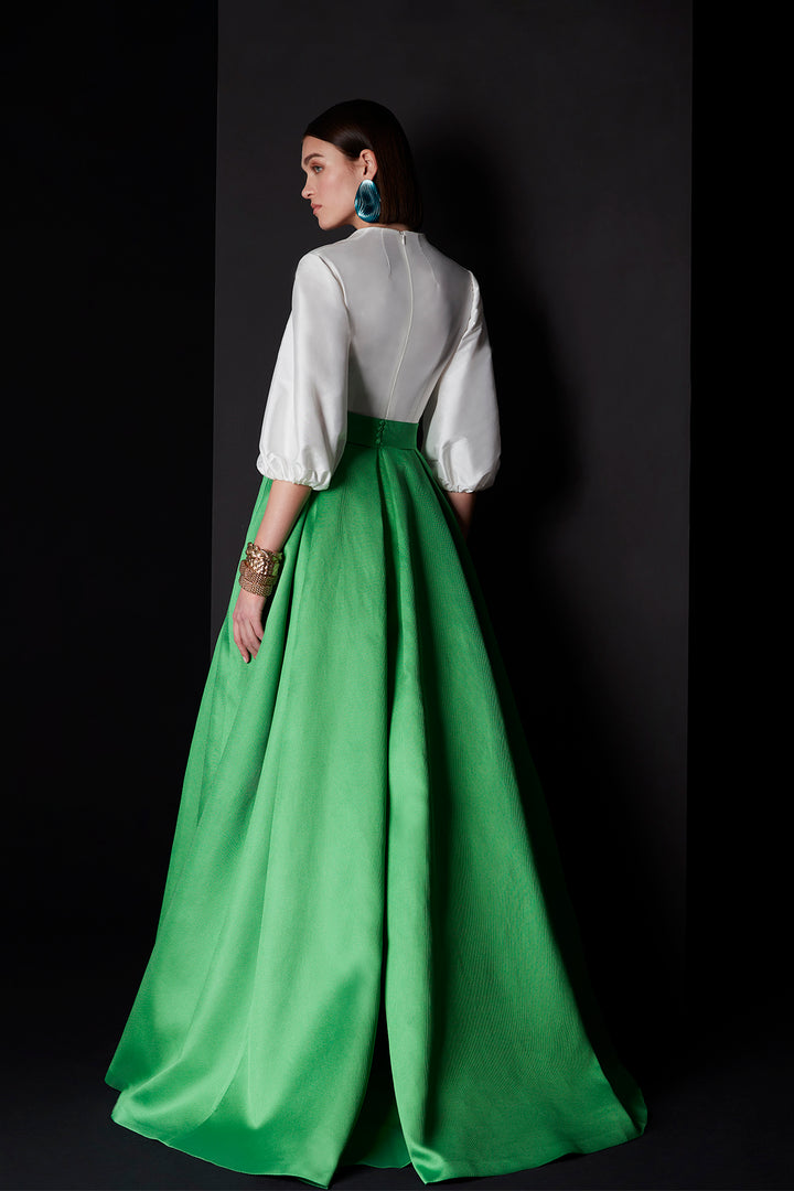 A-Line Evening Dress with Pique Skirt