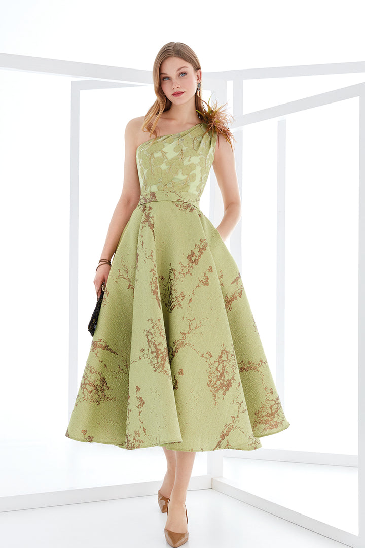 Midi Dress with Jacquard