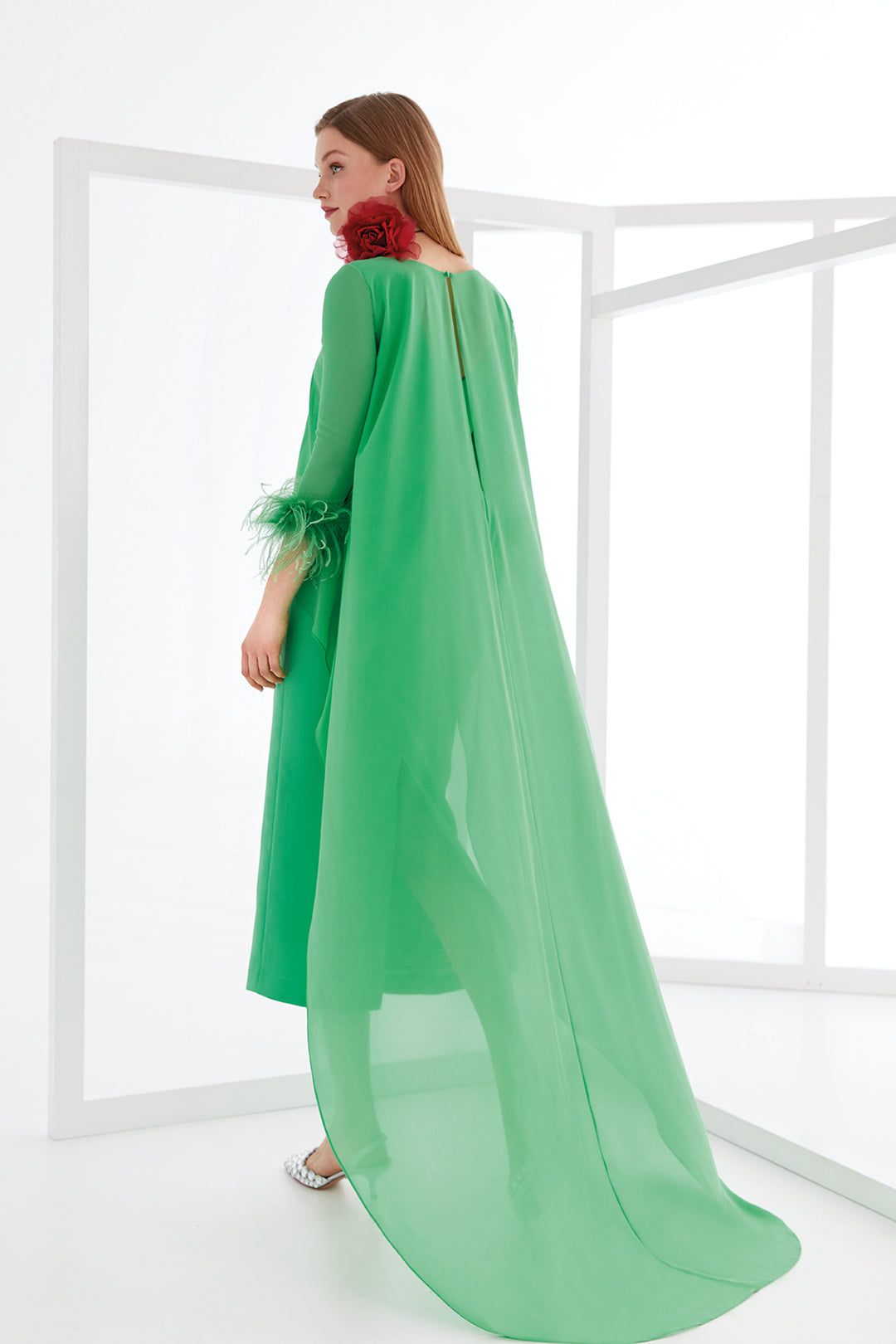 Midi Dress Two-Piece with V-Neckline