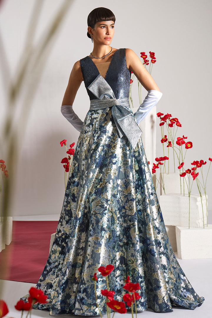 Sleeveless Floral with A-Line Dress