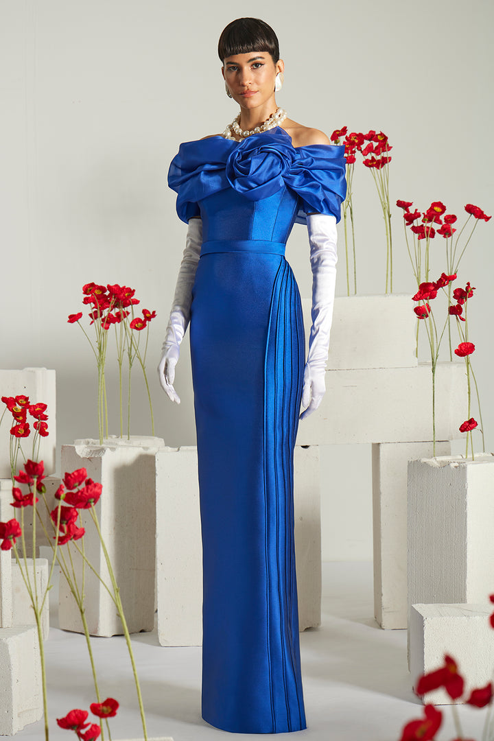 Off-The-Shoulder with Column Long Dress