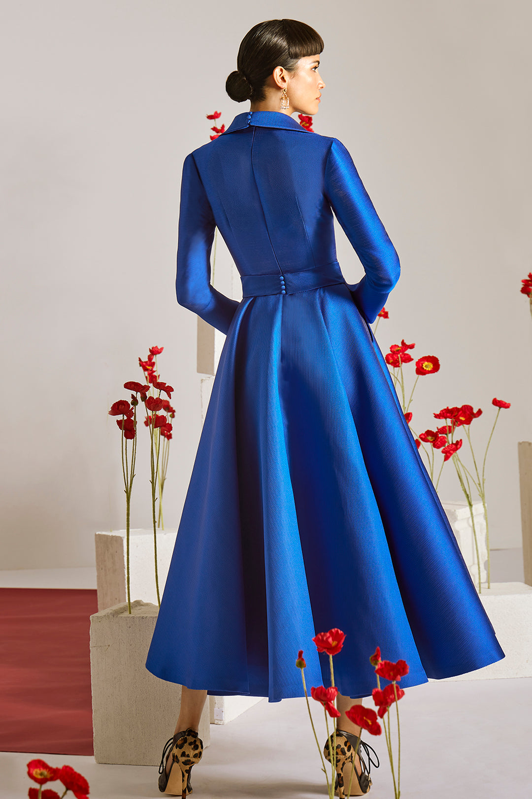 Structured Collared with A-Line Skirt Dress