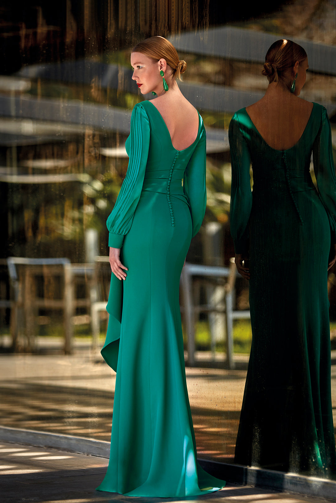 M R Design Crepe Long-Sleeved Mermaid Dress – M.R DESIGN