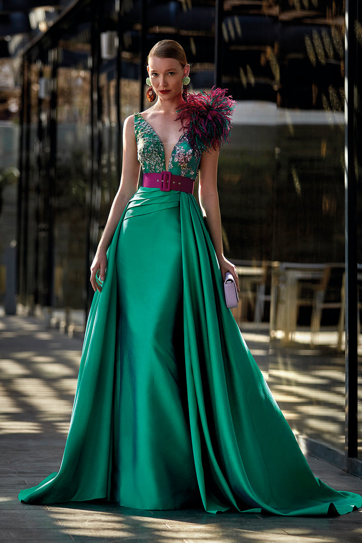 Sleeveless Mermaid Dress with Overskirt