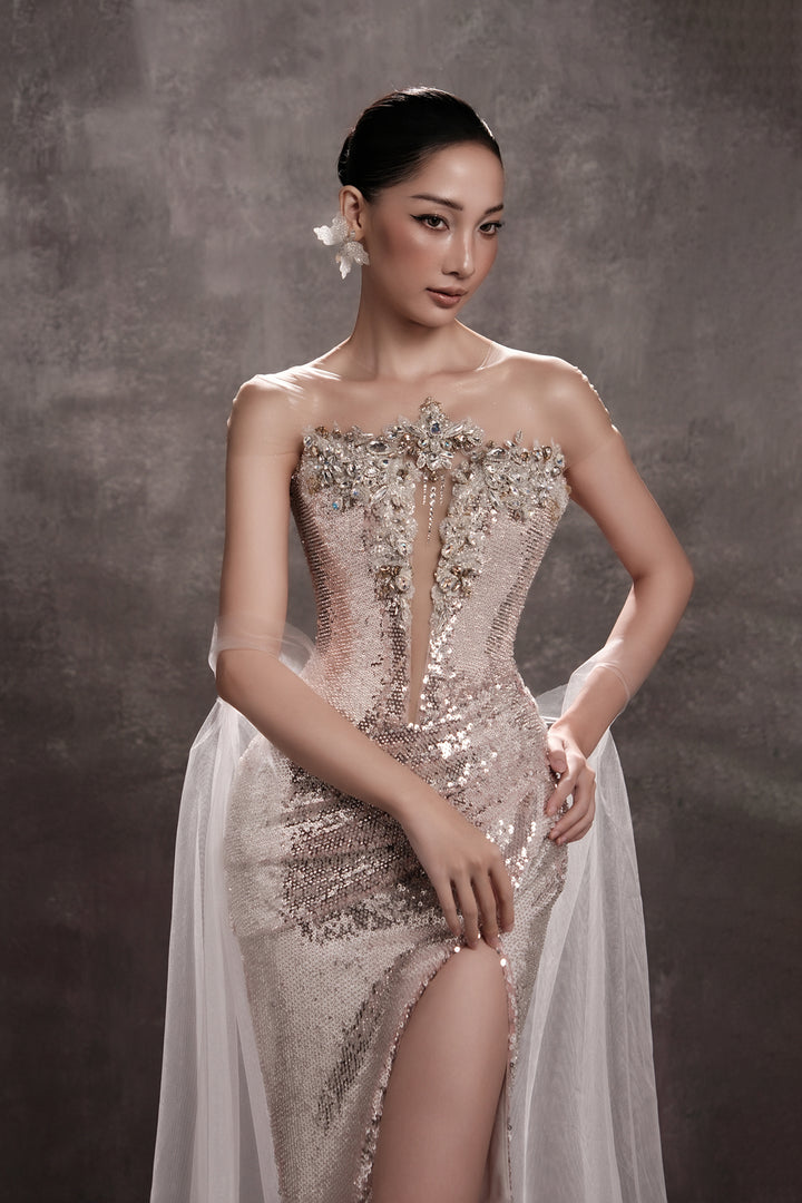 Beaded Bodice with Cape