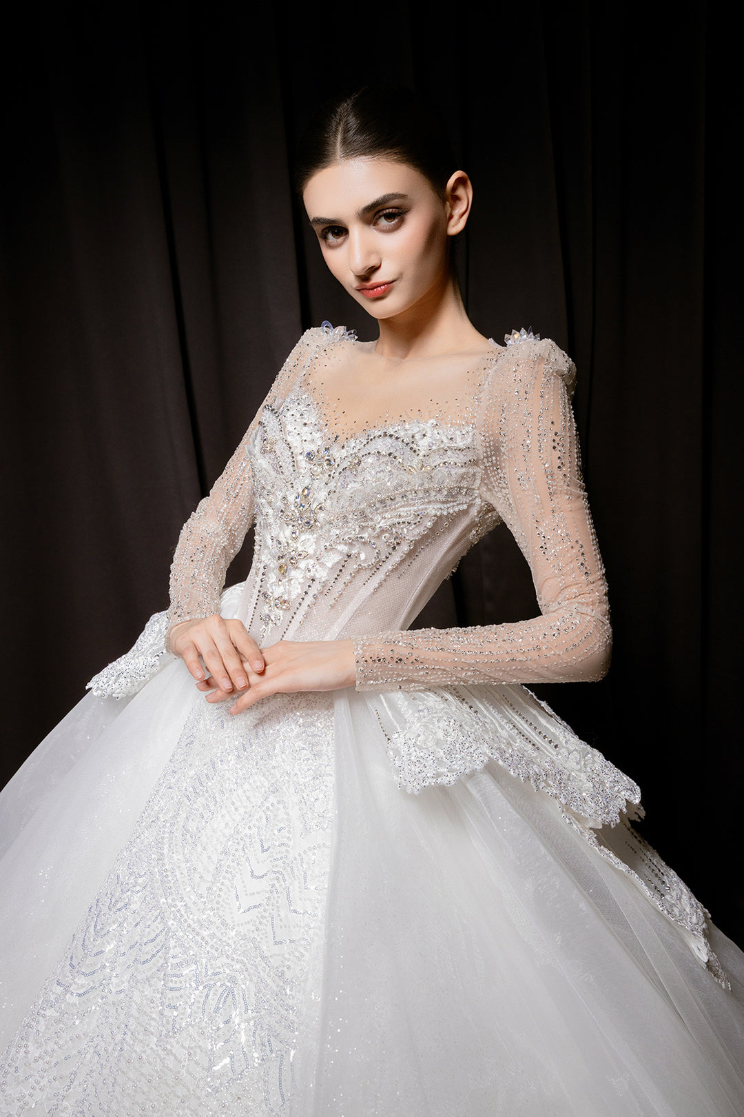 A-Line Dress with Sparkling Embellishments