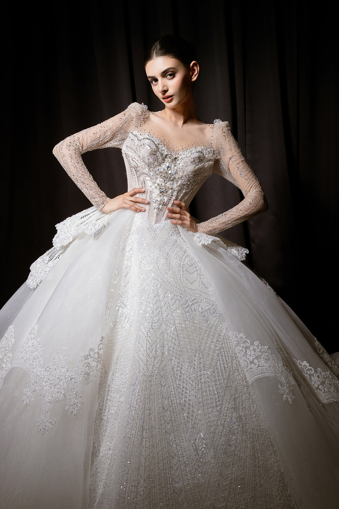 A-Line Dress with Sparkling Embellishments