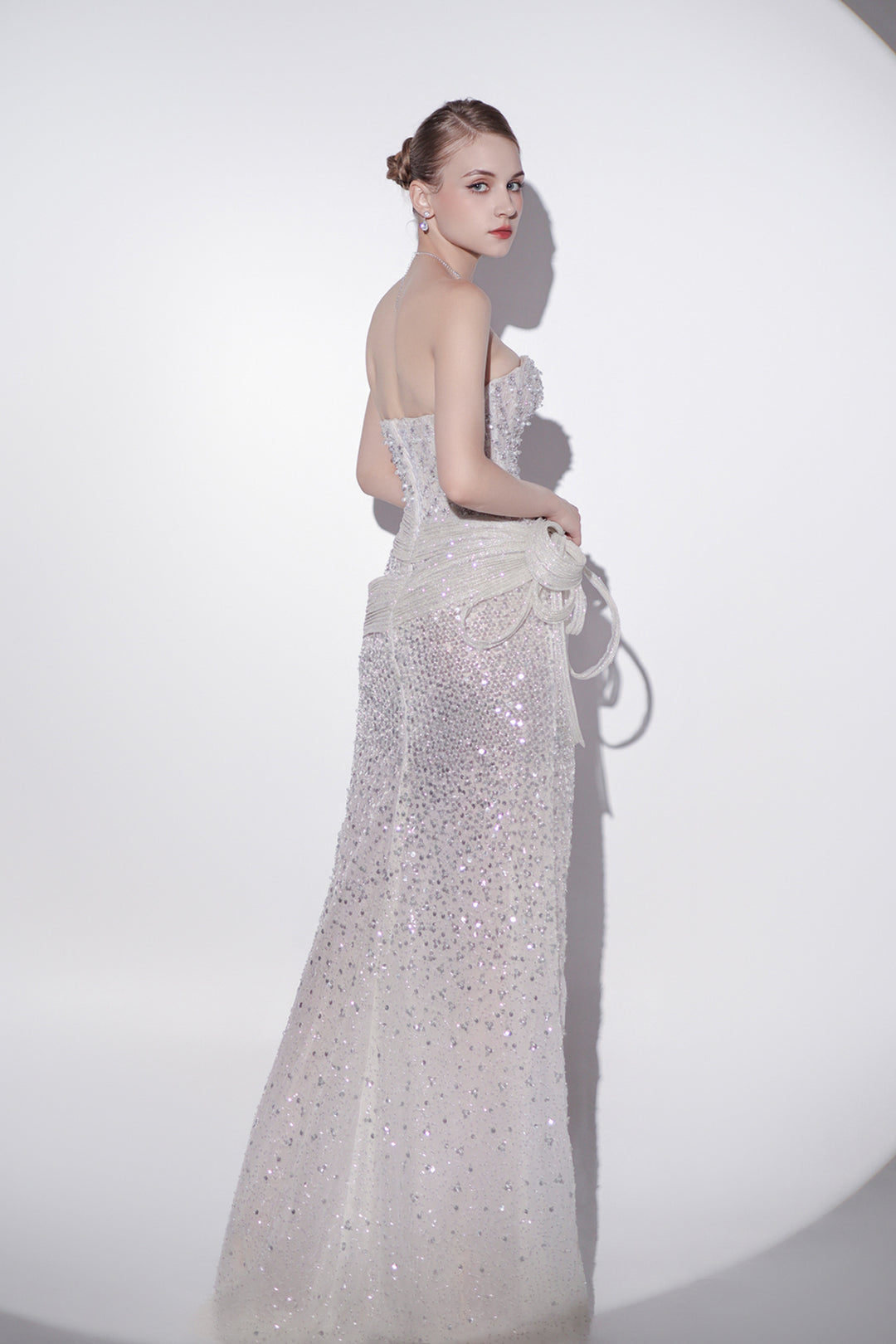 Cascading Beaded Column Dress