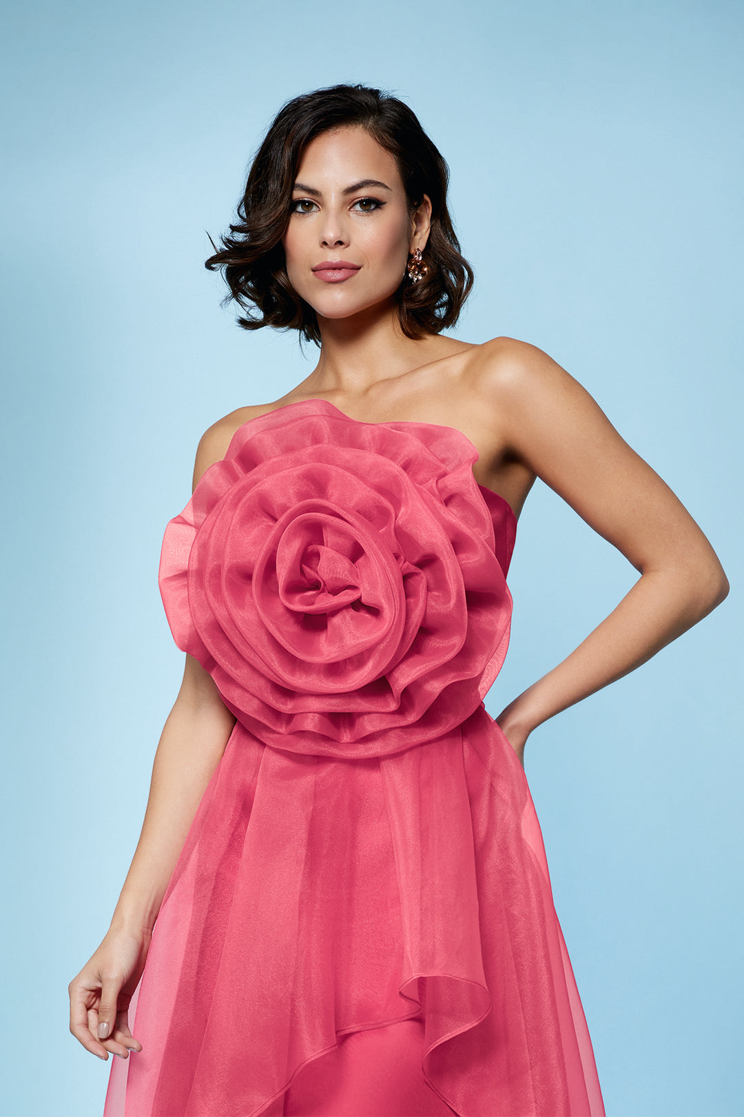 Crystal-Trimmed Dress with Flower