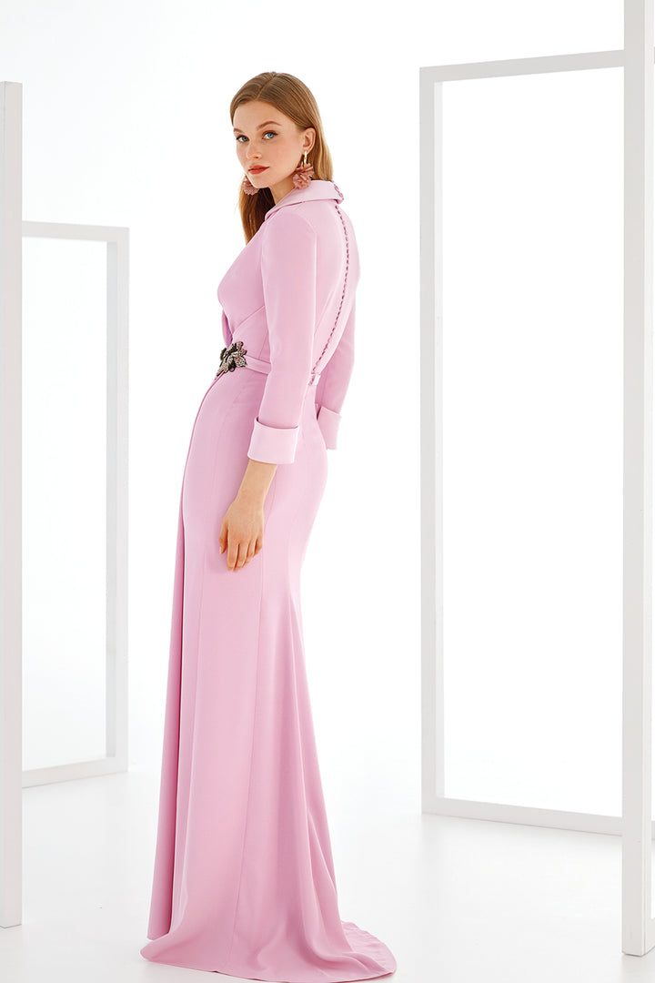 Bow Belt Satin A-Line Dress