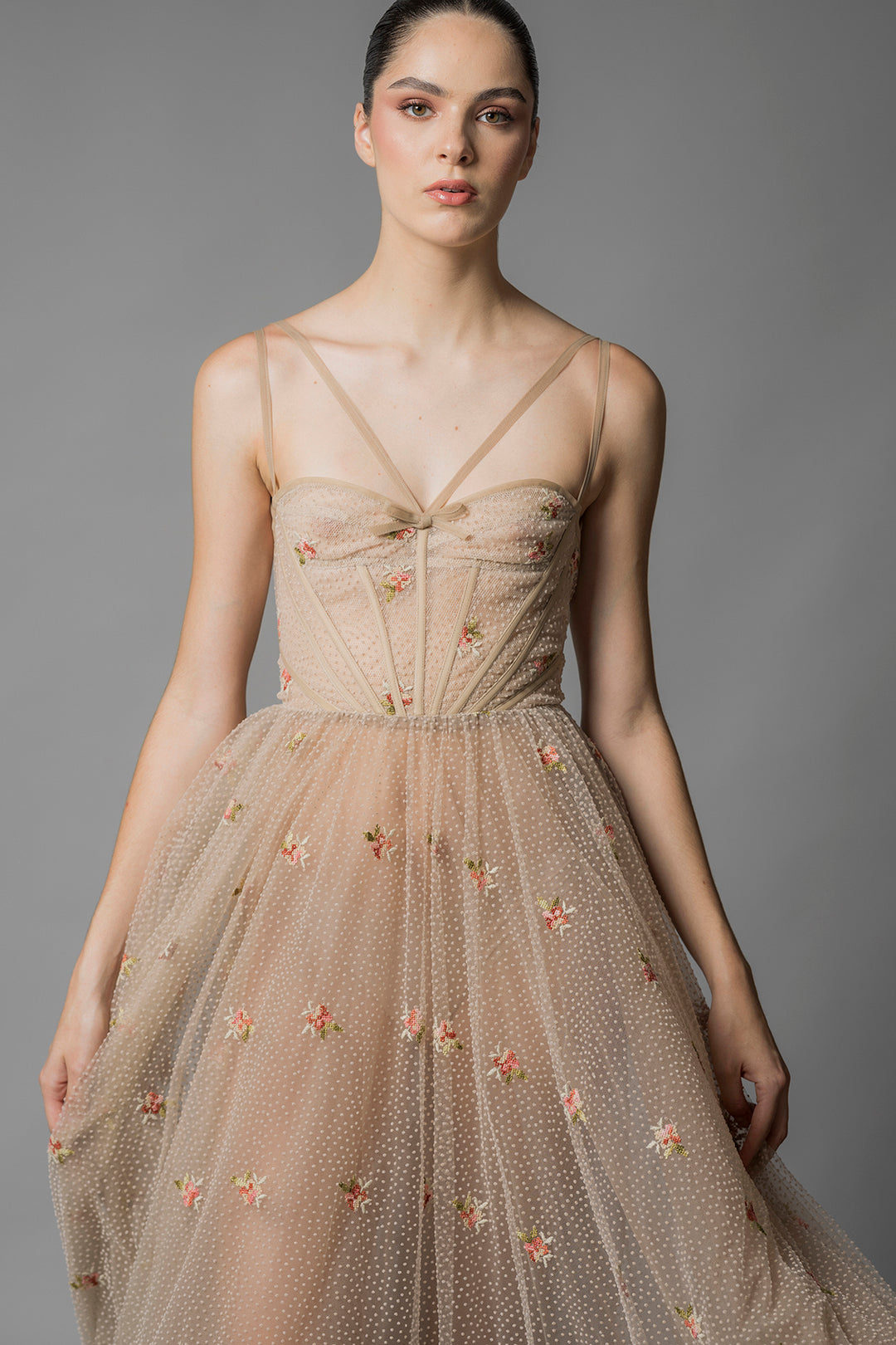 Tulle Corset Dress with Polka Dots