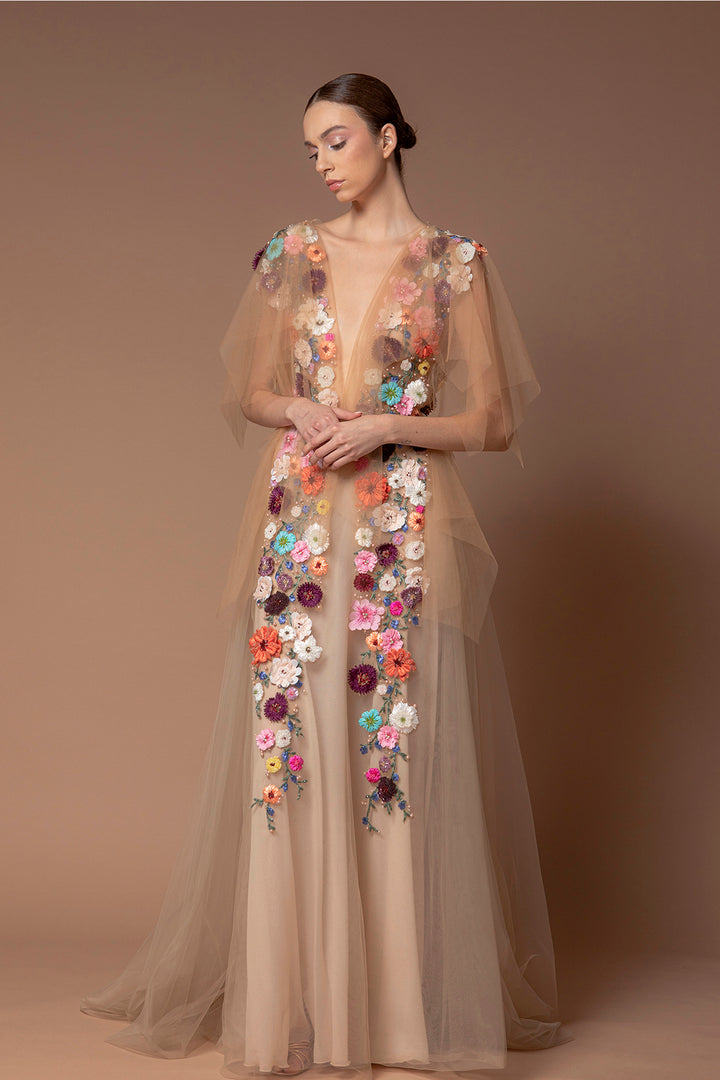 Floral Tulle A-line Dress