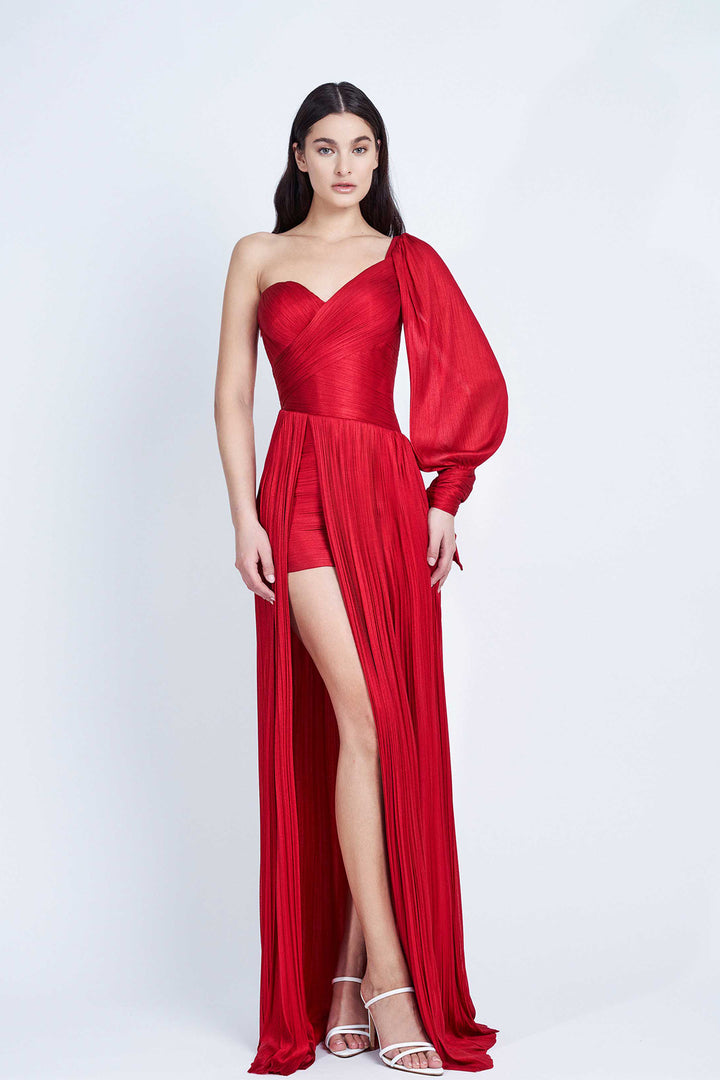 One-Shoulder Lace-Embellished Dress