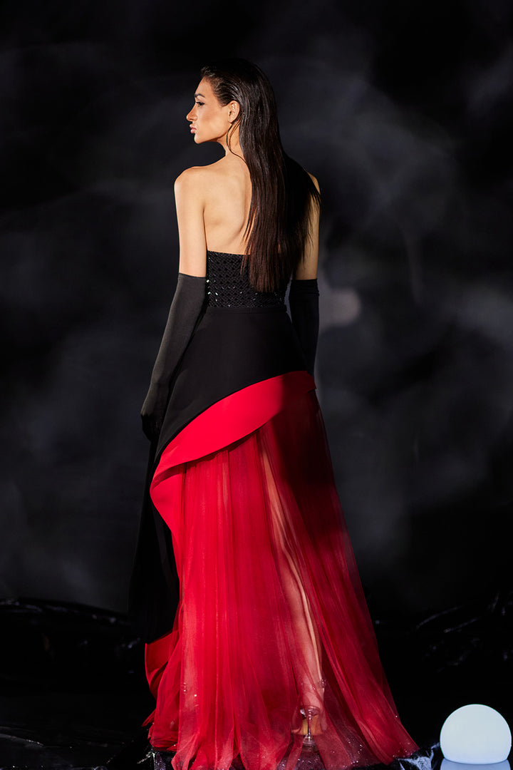 Strapless Beaded Bodice Dress