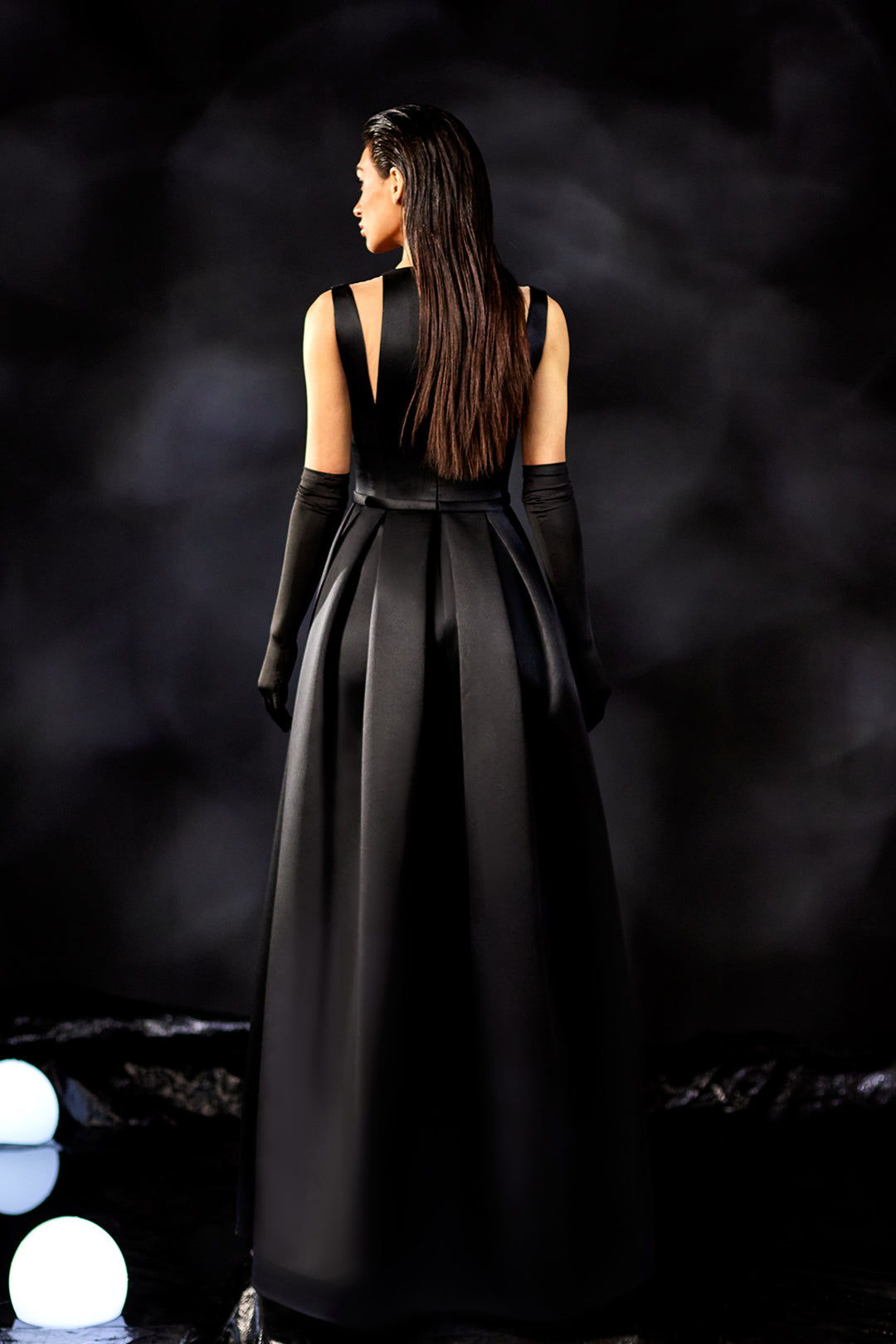 Geometric Pleats with A-line Silhouette Dress