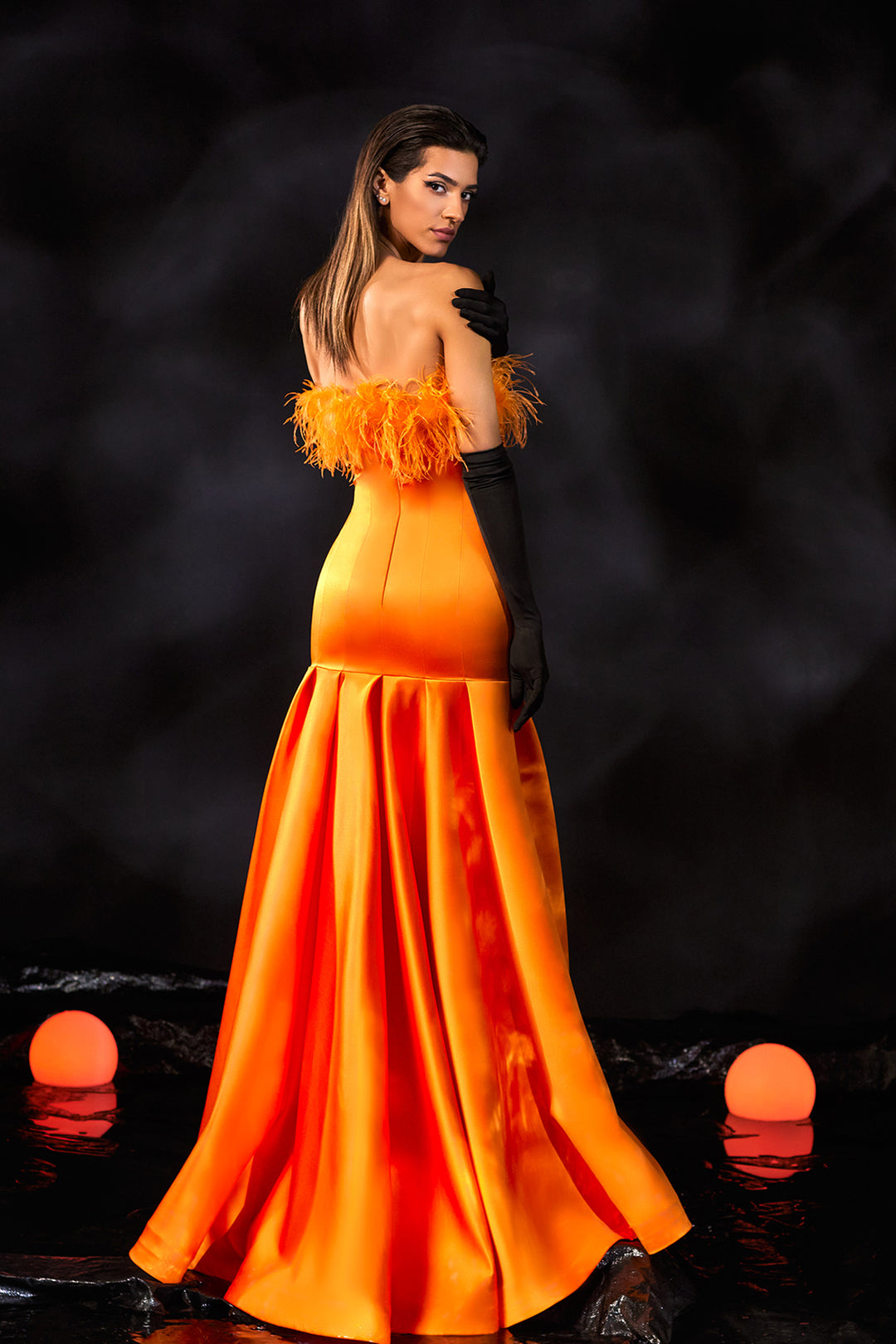 Mermaid Satin Dress with Strapless Neckline