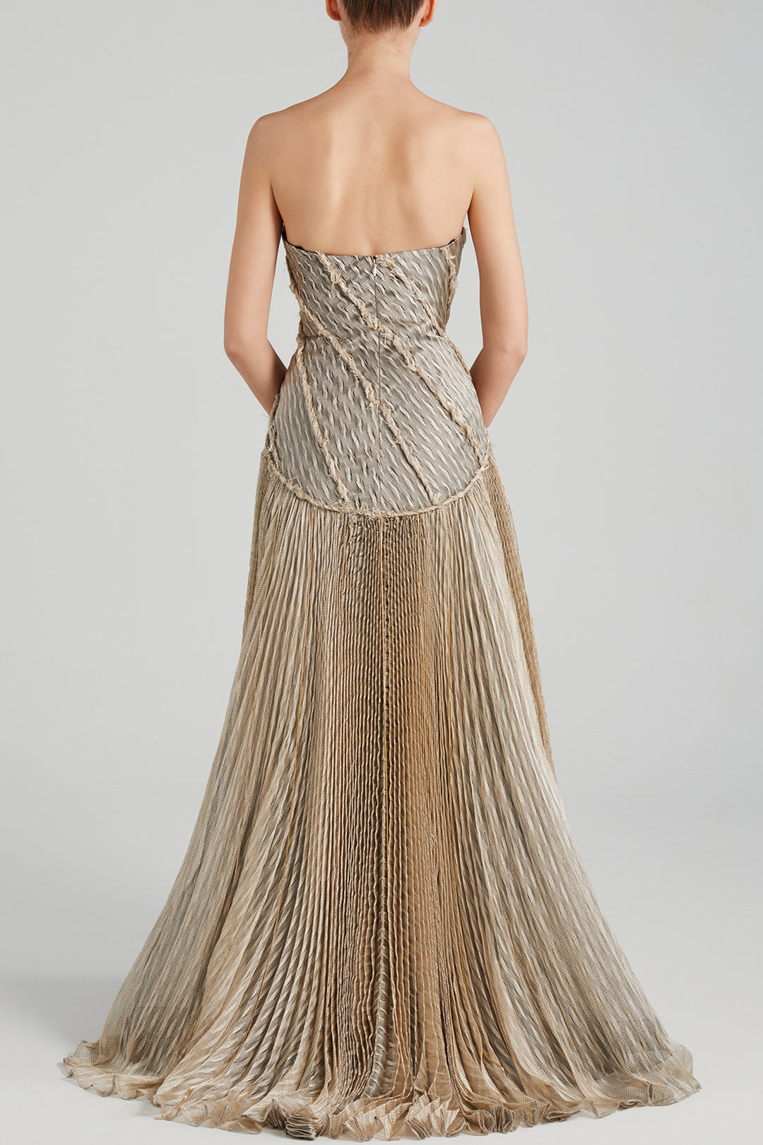 A-Line Dress with Crystals and Draping