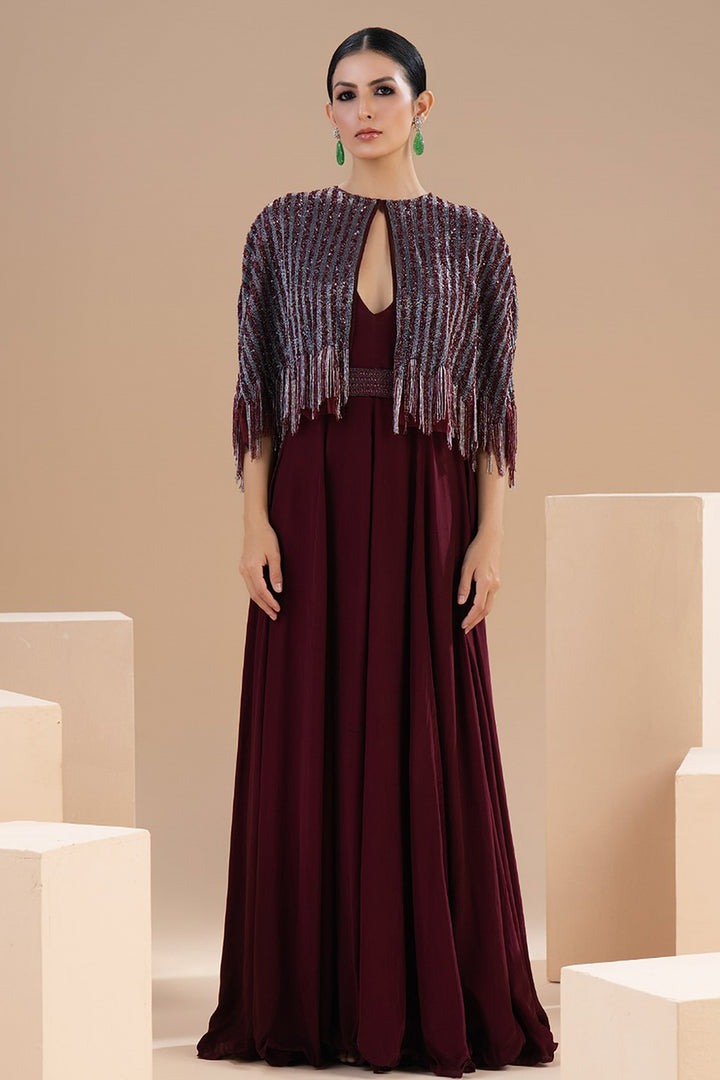 Cape Floral with A-line Dress